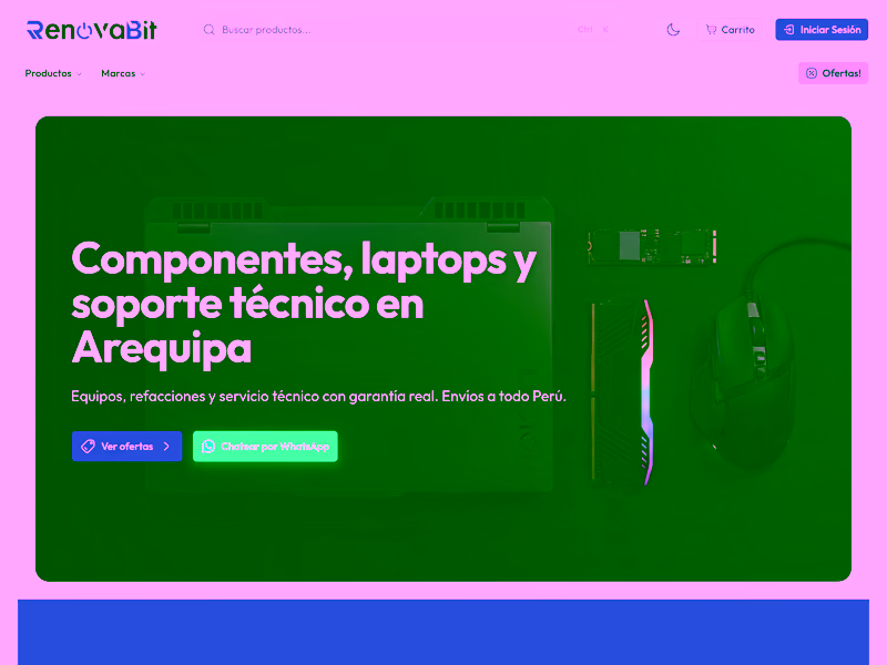 Tienda online de RenovaBit: venta de equipos, componentes y periféricos